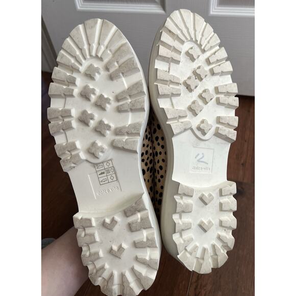 DOLCE VITA Martie Lace-Up Leopard Print Calf Hair Lug Sole Oxford Shoes Sz 11 - Picture 10 of 10